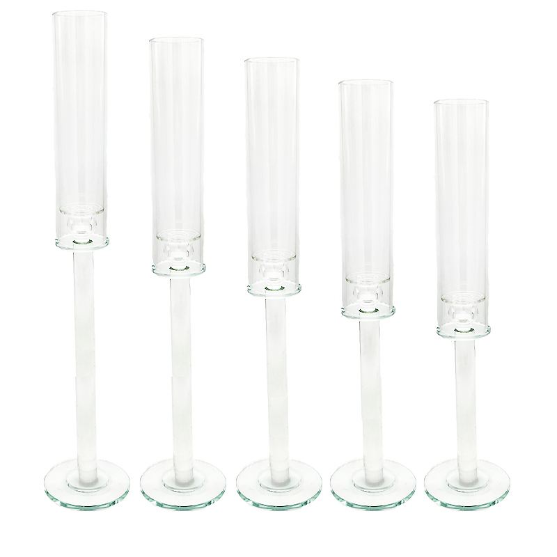 Hochzeit Line mieten | Kerzenständer 1-arm Glas Kristall Kerzenhalter mit